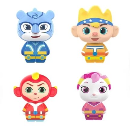 4pcs 2x2 Cartoon Mirror Cube Thinking Training Toy Cosmic Guard 2x2 Cartoon Magic Cube Christmas Gift for Kids
