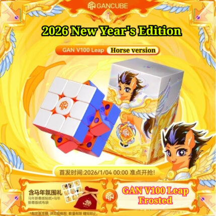 2026 GAN V100  Leap Frosted 3x3x3 Magnetic Magic Speed Cube Horse Version 55mm Stickerless Professional Smooth Cubo Puzzle