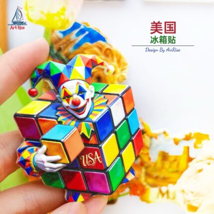 Clown 3x3 Cube Fridge Magnet （Combined cube purchase, single sale will not deliver）