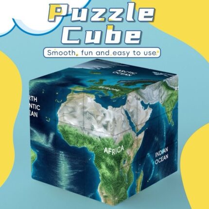 Satellite map 3x3 cube puzzle