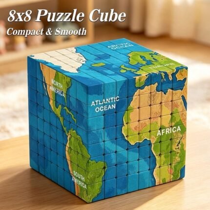 New Hand-drawn world map 8x8 Puzzle cube