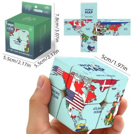 New 2x2 World Map national flag Puzzle Cube