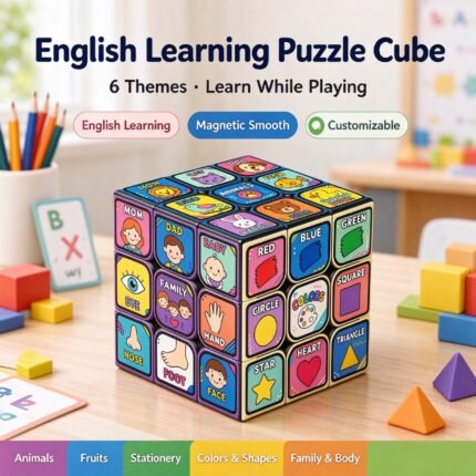 Zcube English Learning 3x3 Puzzle Cube children's educational toy Magnetic|Non-Magnetic