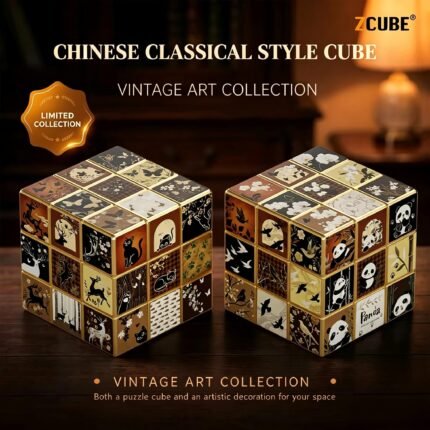 ZCUBE Vintage Art 3x3 Magic Cube Chinese Classical Style Limited Collectible Puzzle